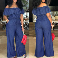 Fashion Women Ladies Baggy Denim Jeans Bib Full Length Pinafore Dungaree Overall Solid Loose Causal Jumpsuit Pants Summer Hot