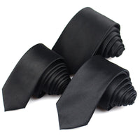 Black Neck Ties For Men Women Casual Suits Solid Tie Gravatas Skinny Mens Neckties