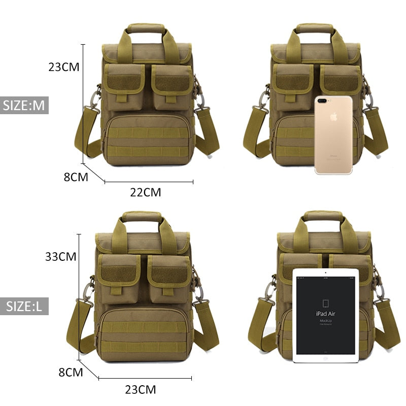 Men Tactical Handbag Laptop Military Bag Shoulder Crossbody Bags Camouflage Molle Hunting Camping Hiking Sports Outdoor XA318D