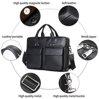WESTAL 100% Leather Laptop Bag 15.6 Men&#39;s Briefcases Genuine Leather Shoulder Bag for Men Handbags Designer Bags for Document A4
