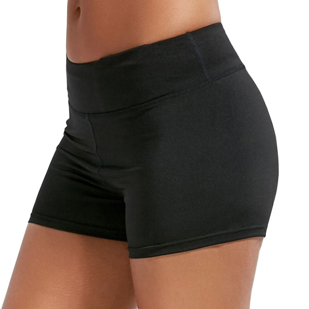 Women Sporty Solid Color Low Rise Quick Dry Yoga Shorts Mini Pants Hot Pants