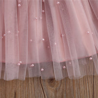 Princess Girl Dress Ruffles Sleeve Solid Pearl Lace Patchwork Back Bowknot Tutu Dress Pageant Wedding Ball Gown Party Dresses