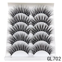 5 Pairs Faux Mink Eyelashes Fluffy Wispy Long Dramatic False Lashes Thick Volume Fake Eyelashes Natural Soft Extension Eyelash