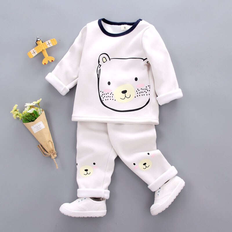 Kids Pajama Sets 1- 3Y Baby Girl Cotton Pajamas Winter Warm Underwear Thermal Clothes Thicken Children Clothing Girls Clothes