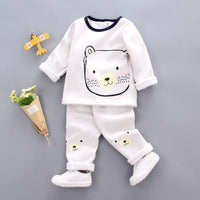 Kids Pajama Sets 1- 3Y Baby Girl Cotton Pajamas Winter Warm Underwear Thermal Clothes Thicken Children Clothing Girls Clothes