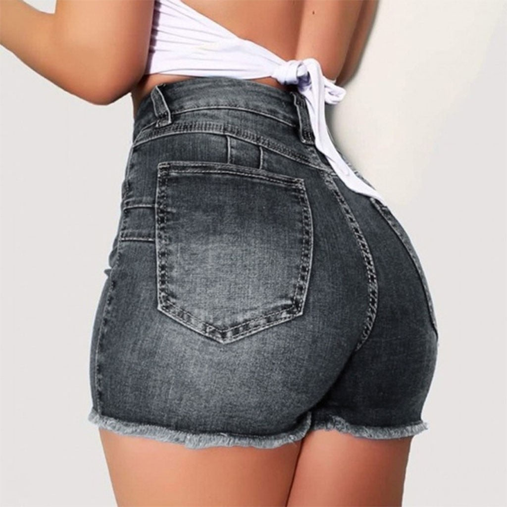 Women Broken Denim Shorts Ripped Jeans High Waisted Hotpant Slim Fit Pantalones Summer Fashion Female Sport Ultra Shorts шорты