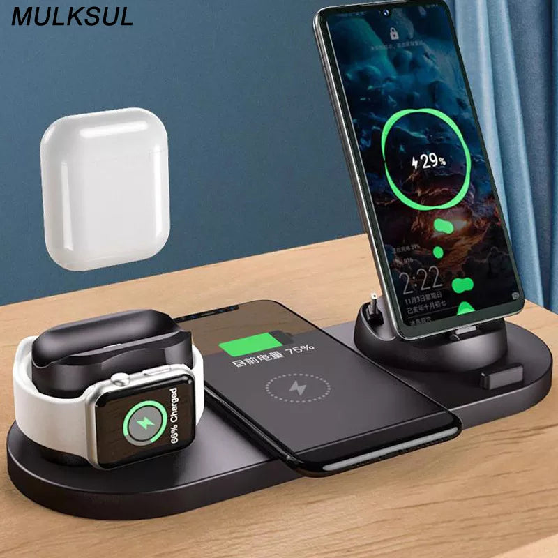 2023 Wireless Charger for iPhone 14/13/12 Fast Charger for iphone Fast Charging Pad Huawei Charging Dock Station 6 in 1