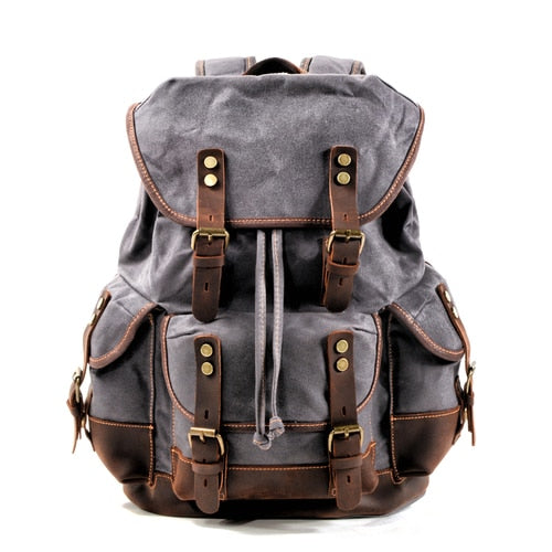 Waterproof Waxed Canvas Backpack Men Backpacks Leisure Rucksack Travel School Bag Laptop Bagpack men vintage shoulder bookbags