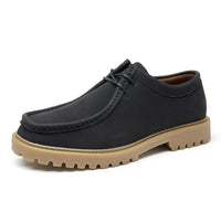Men's Retro Casual Leather Shoes Classic Japanese Workwear for Outdoor Hiking Lace-Up
