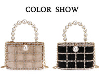 High Quality Openwork Basket Design Luxury Party Clutch Diamonds Pearls Women&#39;s Handbags Evening Bag Fashion Purses Designer Bag