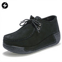 Women Platform Shoes Casual Shoes Women Pu Leather Wedges Flats Rubber Boots for Women