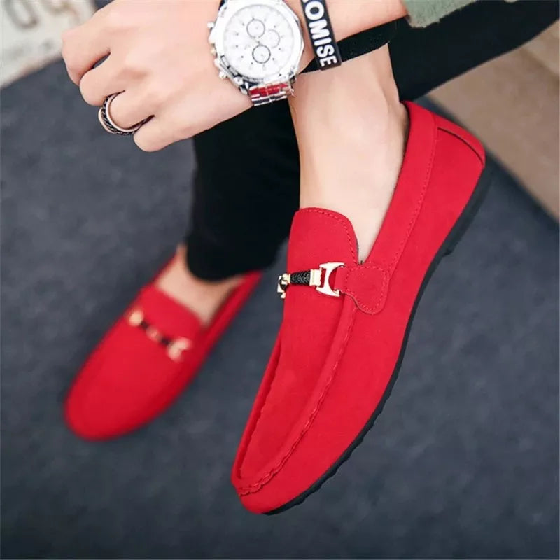 Men Shoes Black Blue Red Loafers Slip on Male Footwear Adulto Driving Moccasin Soft Comfortable Casual Shoes Men Sneakers Flats