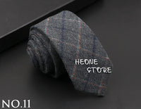 Mens Classic Cotton Ties High Quality Handmade Skinny 6CM Neck Tie Plaid Solid Color Striped Narrow Business Shirt Accessories