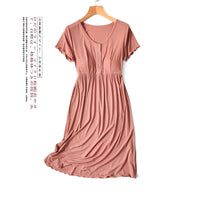 Fdfklak Night Gown Summer Short Sleeve Modal Pragnent Dress Women Nursing Clothes Maternity Wear Loose Maturnity Dresses