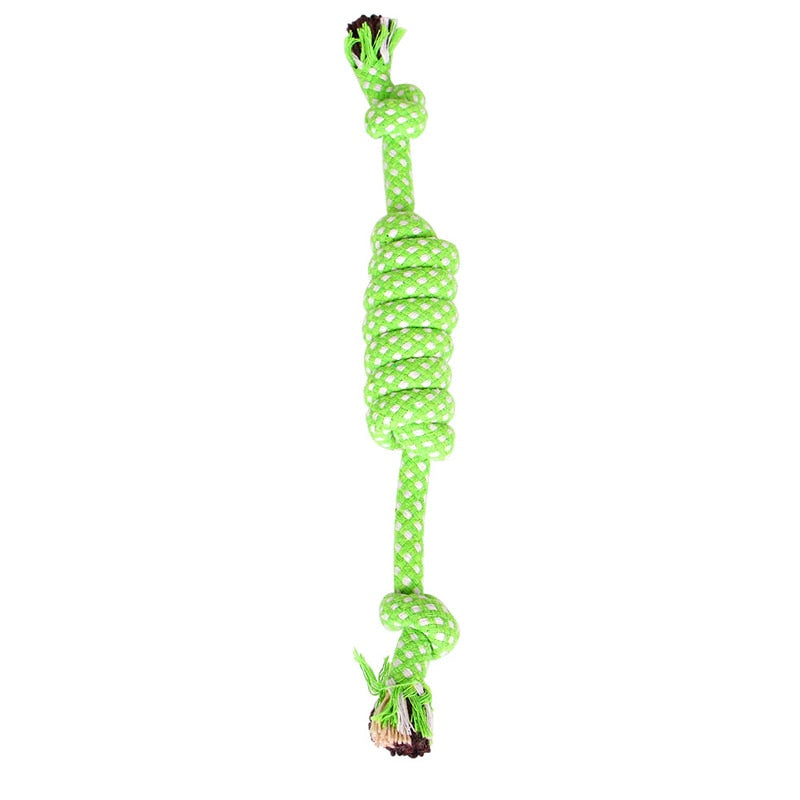 1pc Pet Dog Toy Rope Double Knot Cotton Braided Dog Rope