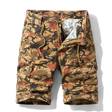 Luulla Men 2021 Summer New Casual Vintage Classic Pockets Cargo Shorts Men Outwear Fashion Twill Cotton Camouflage Shorts Men