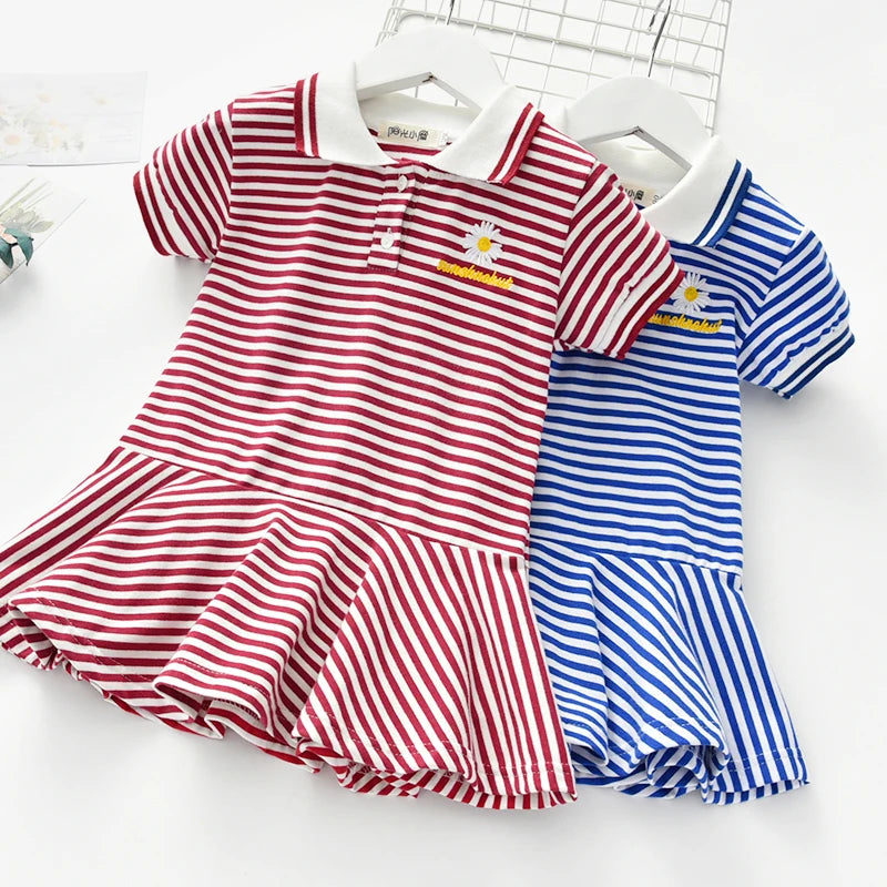 Unicon Children Dress Spring Summer Turn-Down Collar Kids Clothes Fashion toddler Baby Girls Clothing Summer Dress Girl