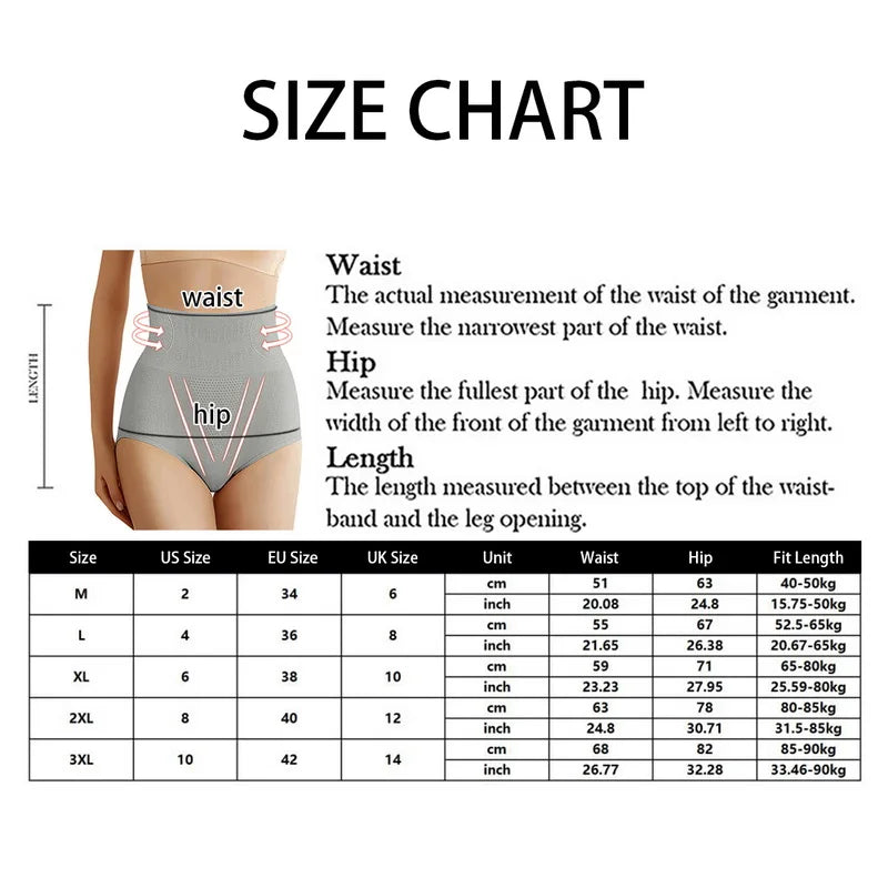 Plus Size Seamless Panties Women High Waist Body Shaper Butt Lifter Shapewear Slimming Briefs Underwear Tummy Control Panties