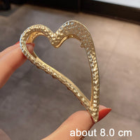 Elegant Gold Silver Hollow Geometric Metal Hair Claw For Women Long Thick Hair Holder Hair Claw Clip Fashion Hair Accessories