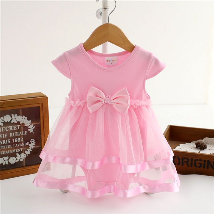 Baby bodysuit infant girls princess dress clothes baby christening baptism gown party bodysuit