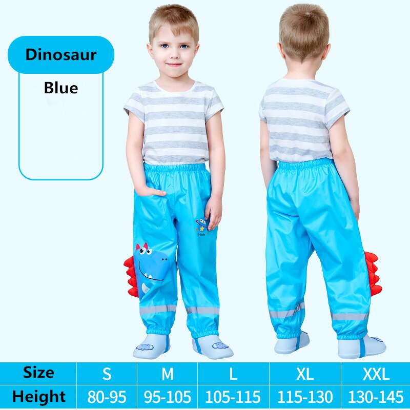Cartoon Dinosaur Style Kids Rain Pants Boys And Girls Students Kids Waterproof Pants Fashion Children Rain Pants