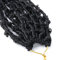 Black Star Butterfly Locs Crochet Hair Bob Distressed Locs Most Natural Pre Looped Braids Hair Extensions for Women