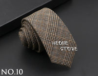 Mens Classic Cotton Ties High Quality Handmade Skinny 6CM Neck Tie Plaid Solid Color Striped Narrow Business Shirt Accessories