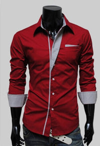 Fashion Men Casual Shirts Stripe Spring Autumn Slim Fit Long Sleeve Shirt Man Male White Shirt Tops Men&#39;s Clothing