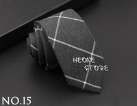 Mens Classic Cotton Ties High Quality Handmade Skinny 6CM Neck Tie Plaid Solid Color Striped Narrow Business Shirt Accessories