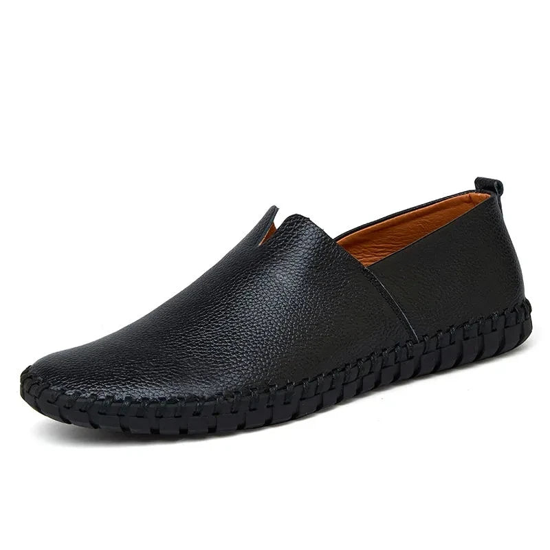 Size 48 49 Genuine Leather Flat Shoes Men Casual White Cowhide Sneaker Male Comfy Driving Loafers Business Dress Shoes Moccasins
