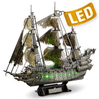 CubicFun 3D Puzzles Ship from PL/US/RU LED Flying Dutchman Pirate Ship Model Queen Anne Revenge Sailboat Titanic Ship Jigsaw