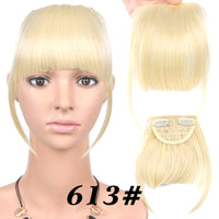 Leeons Short Synthetic Bangs Heat Resistant Hairpieces Hair Women Natural Short Fake Hair Bangs Hair Clips For Extensions Black