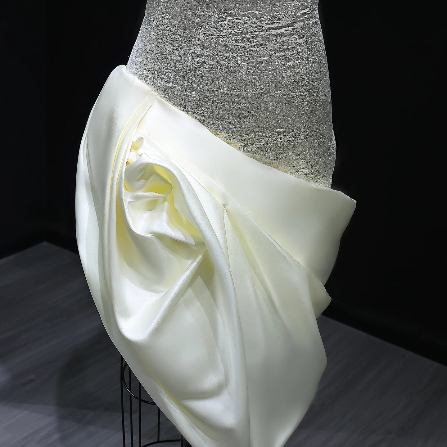 Sharon Said SF416 Dubai Strapless Formal Elegant Evening Dress Ruffles Pleat 3D Flowers Mermaid Silhouette Satin Women Wedding