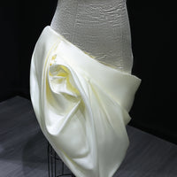 Sharon Said SF416 Dubai Strapless Formal Elegant Evening Dress Ruffles Pleat 3D Flowers Mermaid Silhouette Satin Women Wedding