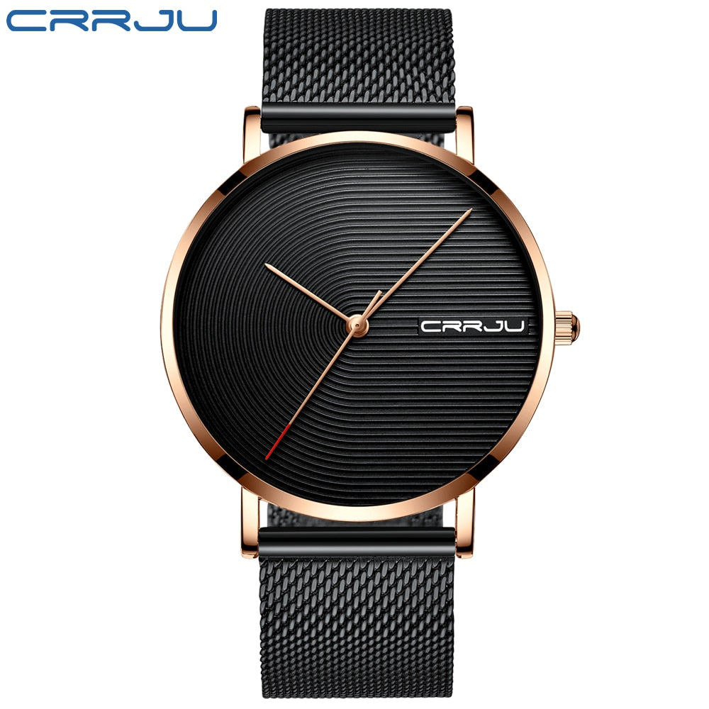 Men Watches Men&#39;s Quartz Wristwatches Male Clock CRRJU Top Brand Luxury Relogio Masculino Wrist Watches Meski For Sports