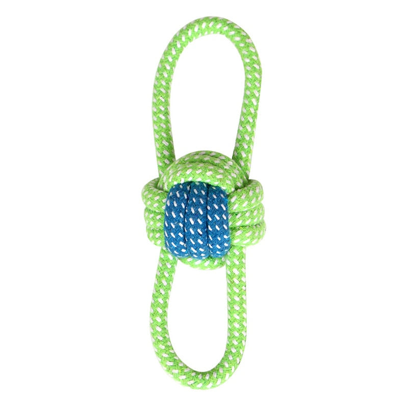 1pc Pet Dog Toy Rope Double Knot Cotton Braided Dog Rope