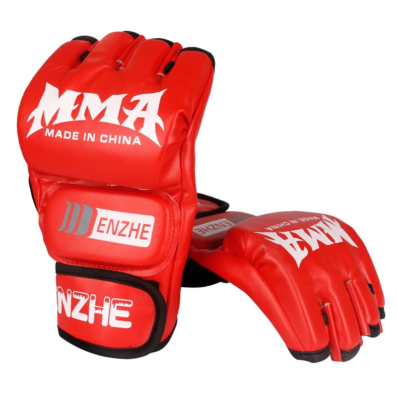 New 5 colors Fighting MMA Boxing Sports Leather Gloves Tiger Muay Thai fight box mma gloves boxing sanda boxing glove pads mma