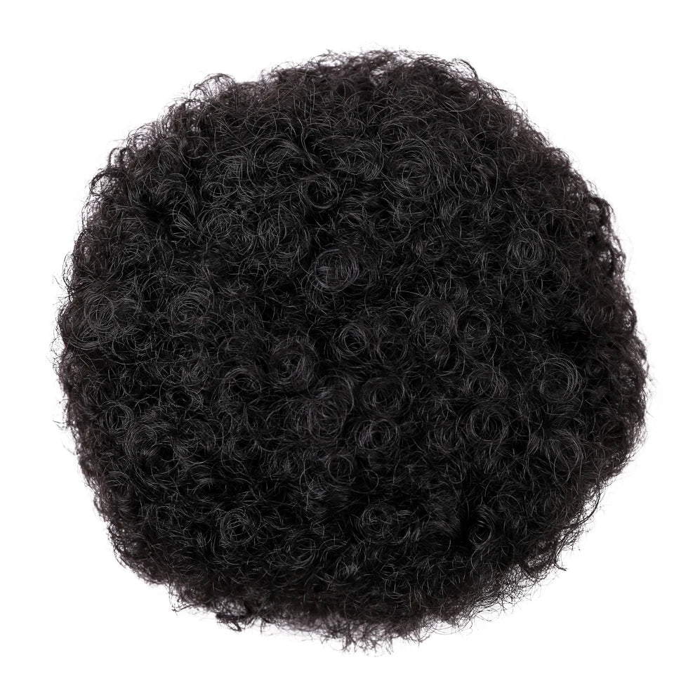 DIFEI Synthetic Puff Afro Curly chignon Wig Ponytail Drawstring Short Afro Kinky Pony Tail Clip In on Hair Bun Hair Pieces