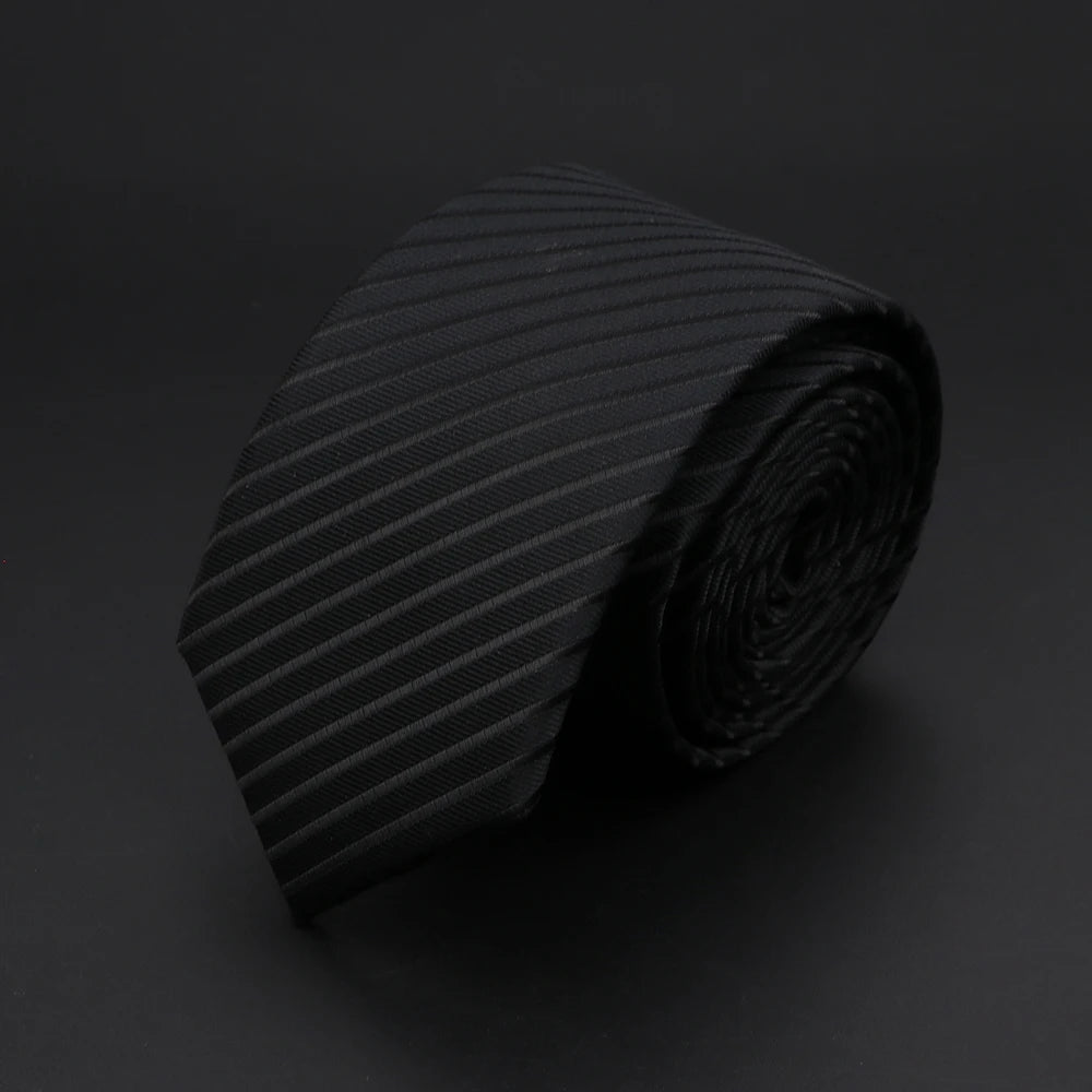 30 Styles Men's Jacquard Striped Solid Color Necktie 6cm Slim Narrow Suit Shirt Accessory Daily Wear Cravat Wedding Party Gift