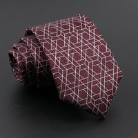 Novelty Men's Tie Floral Feather Elk Geometric Patten Red Blue Neckties Leisure Business Daily Wear Cravat Wedding Party Gift