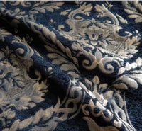 Jacquard Floral Tuxedo Suits for Men Wedding Slim Fit Navy Blue and Gold Gentleman Jacket With Vest Pant 3 Piece Male Costume