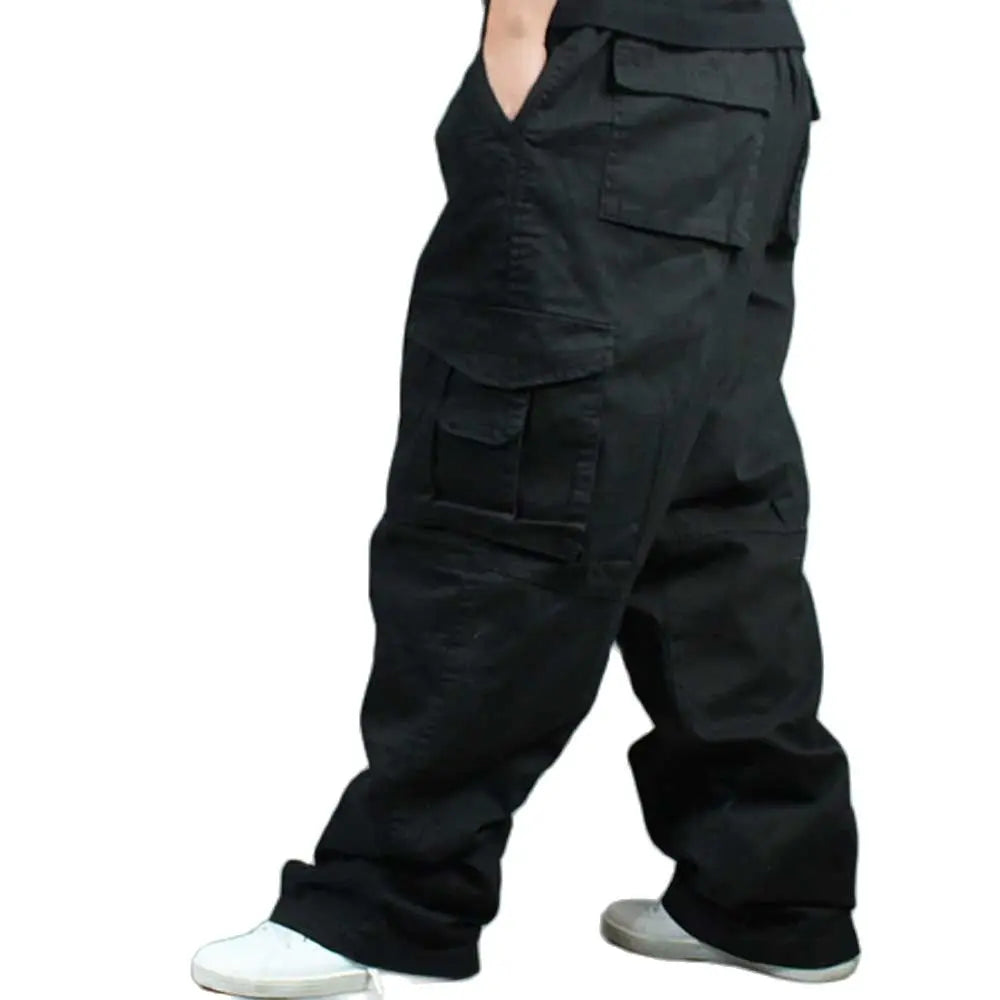 Trendy Loose Baggy Cargo Pants Men Casual Hiphop Harem Cotton Straight  Trousers Wide Leg Plus Size Streetwear Clothing