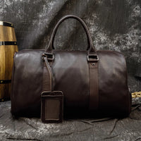 Luxury Genuine Leather Men Women Travel Bag Cow Leather Carry On Luggage Bag Travel Shoulder Bag Male Female Weekend Duffle Bag