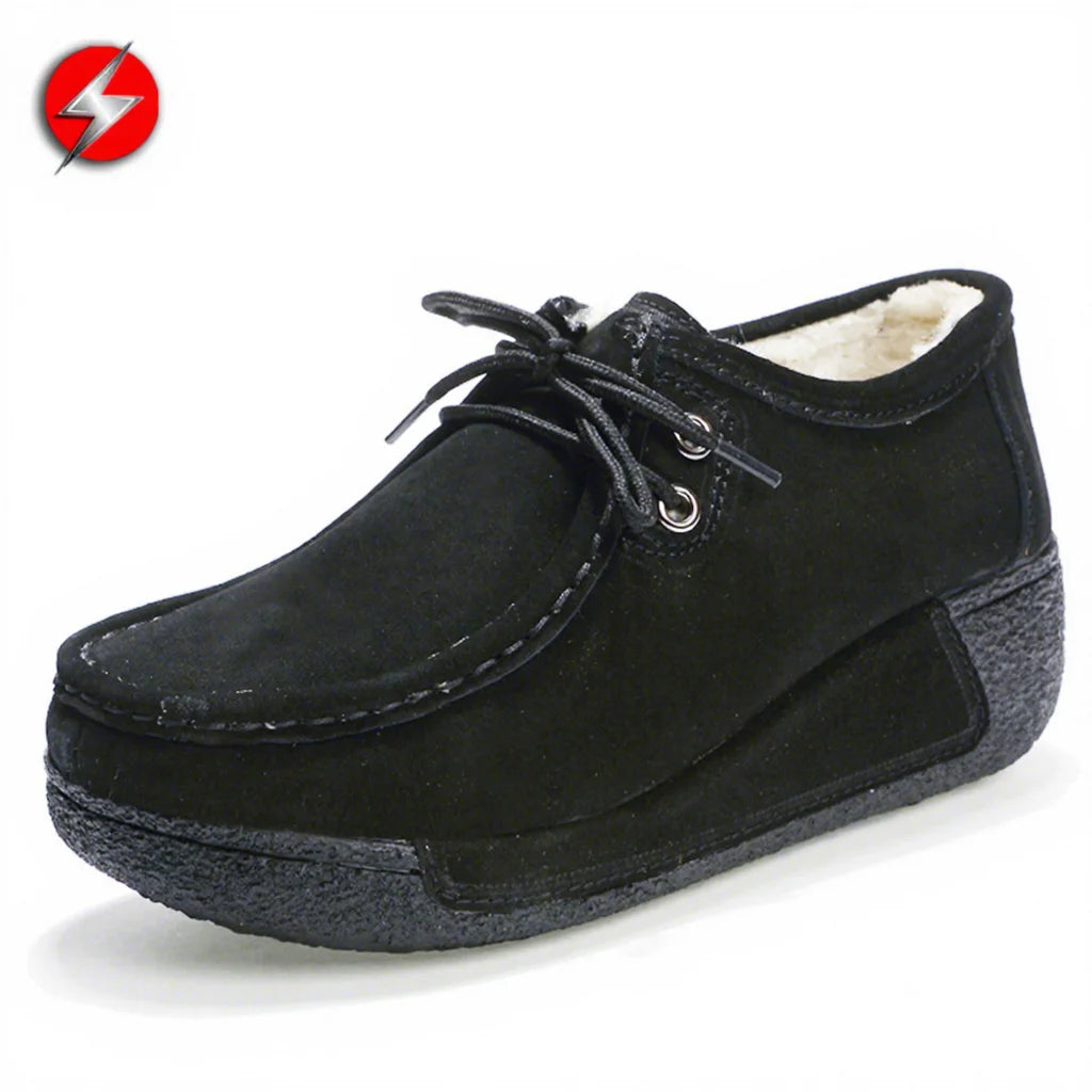 Women Platform Shoes Casual Shoes Women Pu Leather Wedges Flats Rubber Boots for Women