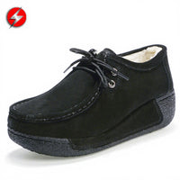 Women Platform Shoes Casual Shoes Women Pu Leather Wedges Flats Rubber Boots for Women