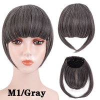 Leeons Short Synthetic Bangs Heat Resistant Hairpieces Hair Women Natural Short Fake Hair Bangs Hair Clips For Extensions Black