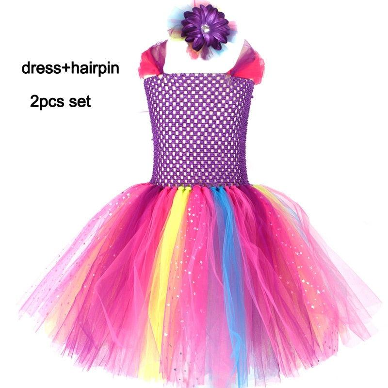 Girls Butterfly Fairy Fancy Tutu Dress Wings Costume Kids Princess Birthday Party Halloween Cosplay Kids Spring Tulle Dress