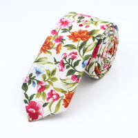 New Floral Elegant Tie For Men Women 100% Cotton Beautiful Flower Paisley Necktie Narrow Skinny Cravat Wedding Casual Corbatas