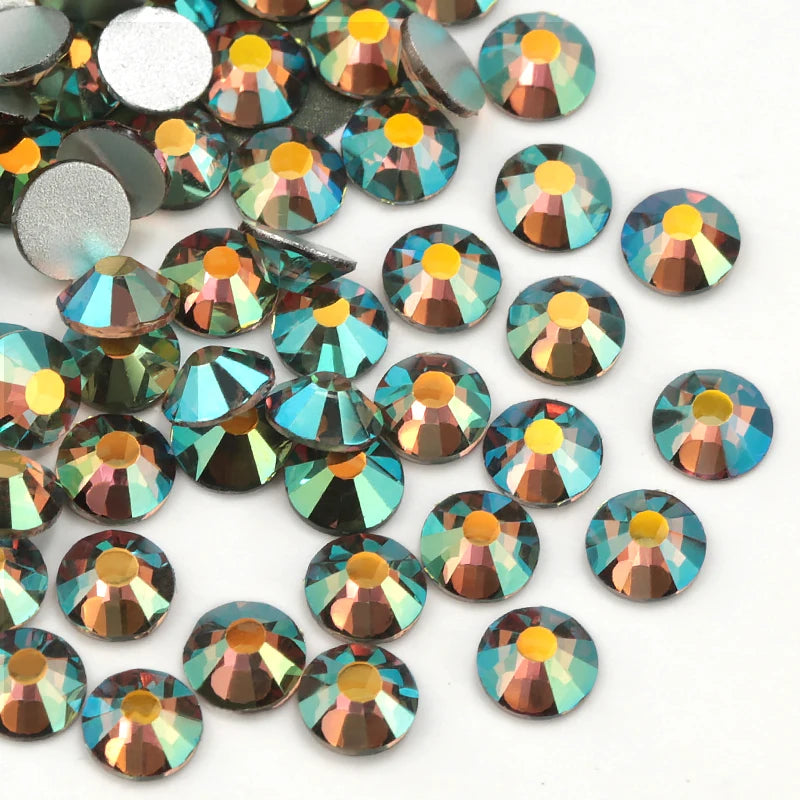 SS16 SS20 SS30 Glitter Rhinestone Crystal AB Non Hot Fix Flat back Rhinestone Apparel for Nail Art Fabric Garment