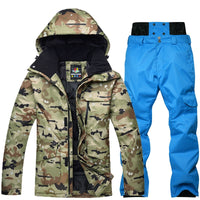 New Mens Camouflage Ski Suit Waterproof Breathable Snowboard Jacket Winter Snow Pants Suits Male Skiing and Snowboarding Sets